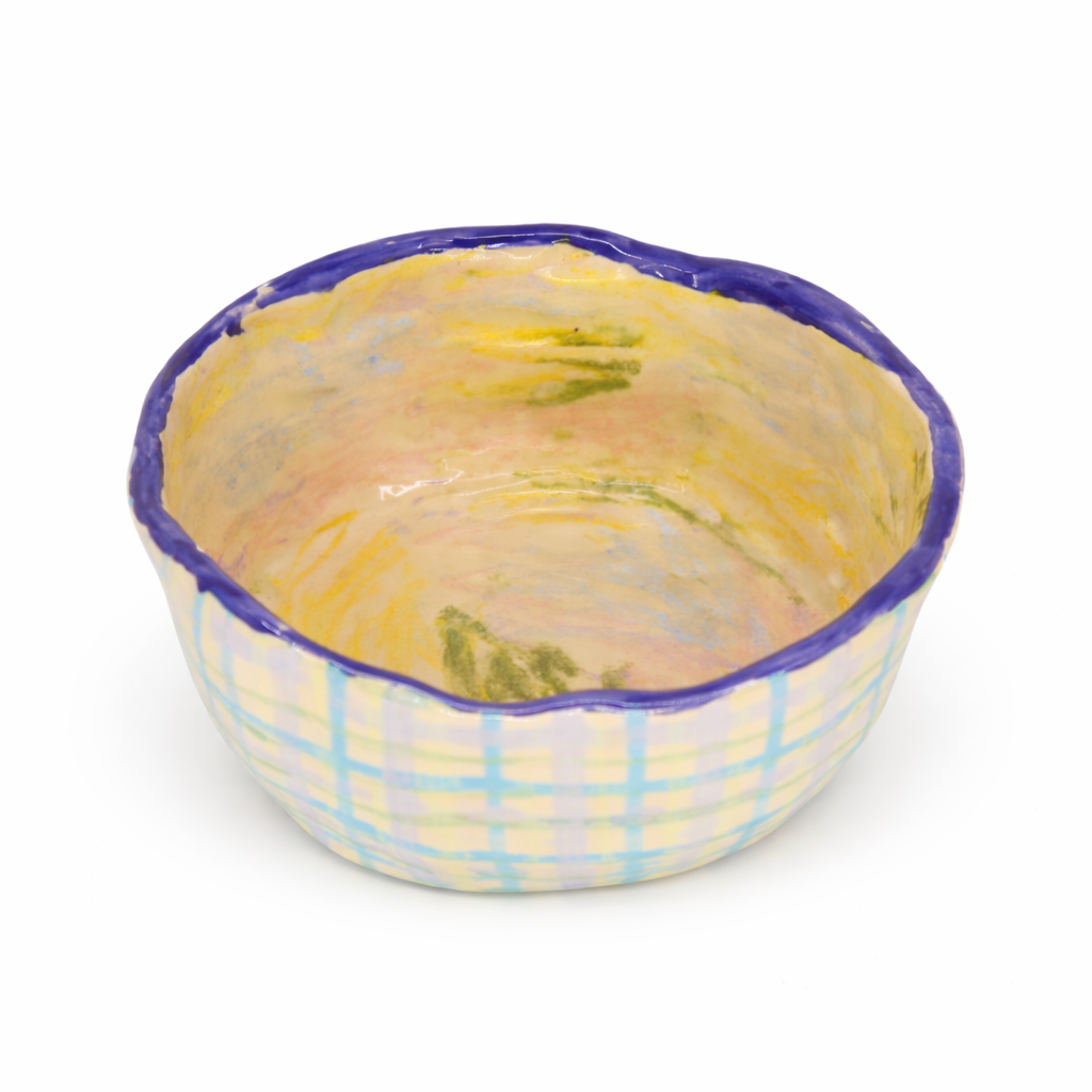 Bowl Cuadrillé Amarillo - Cerámica Artesanal | Taller Zarzamora x Frutiferia