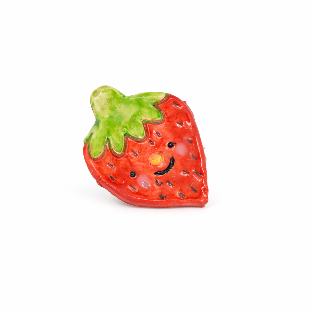 Imán Frutilla – Cerámica Artesanal | Taller Zarzamora x Frutiferia