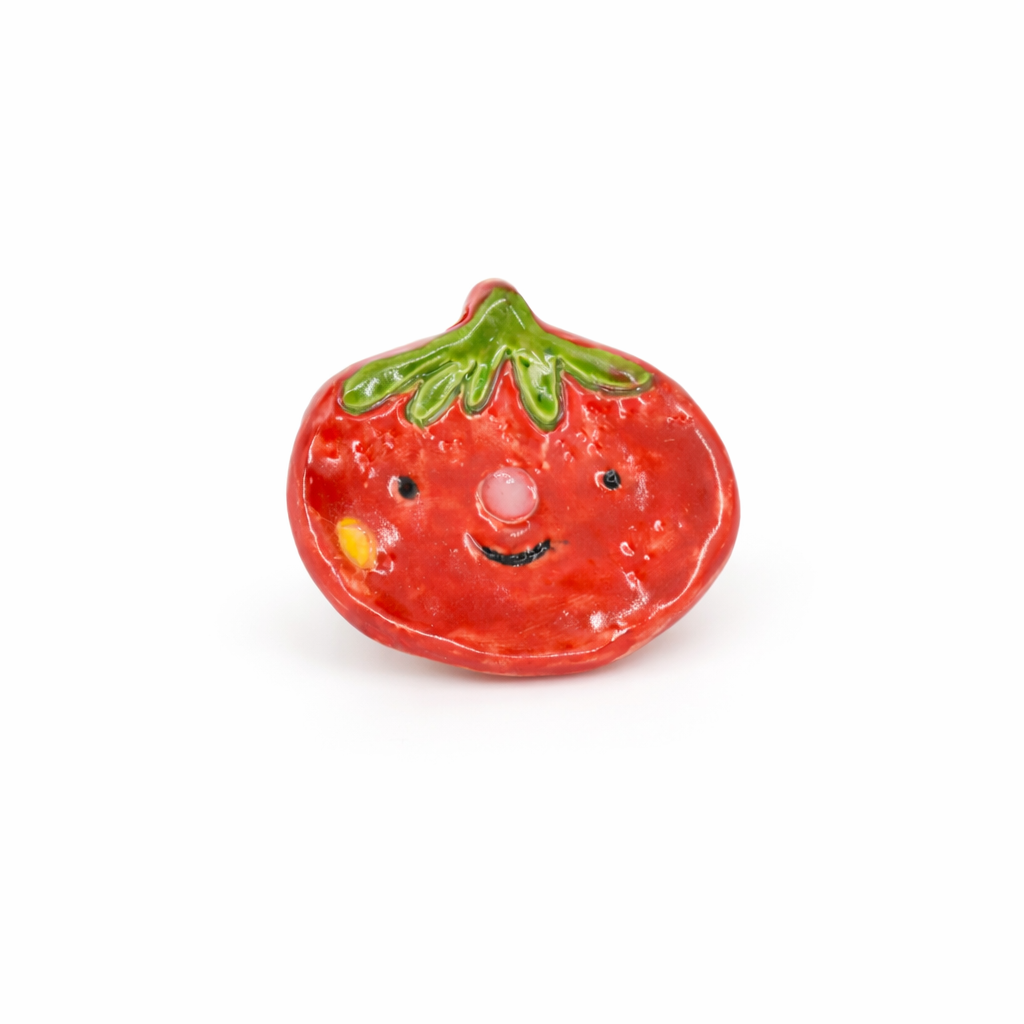 Imán Tomate – Cerámica Artesanal | Taller Zarzamora x Frutiferia