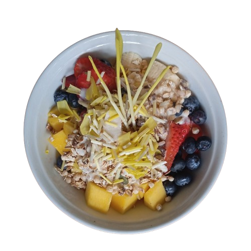 Bowl de frutas con Microgreens de Choclo