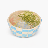 Bowl Cuadrillé Celeste Bowl - Cerámica Artesanal | Taller Zarzamora x Frutiferia