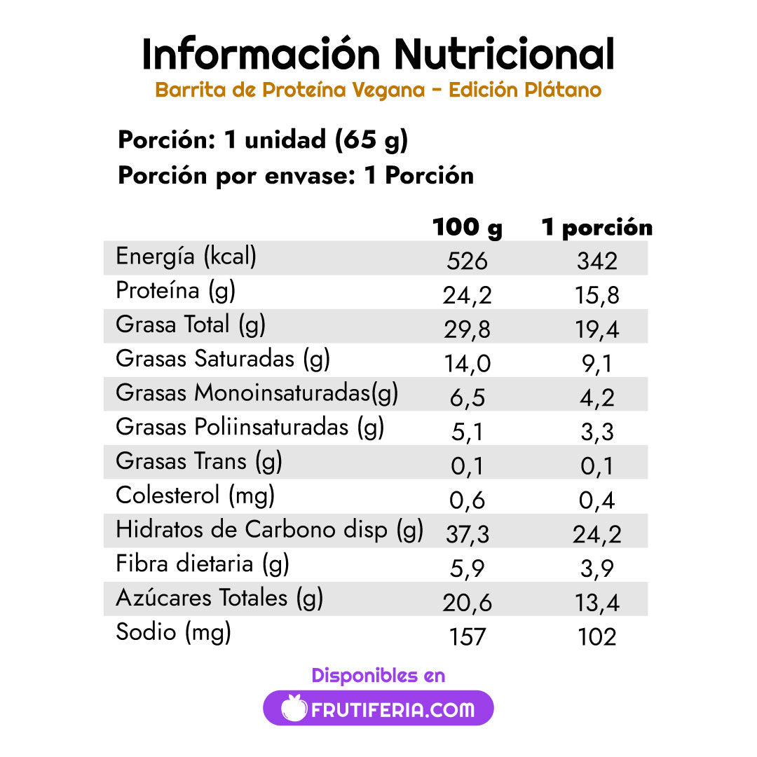 Barra de Proteína Vegana Plátano (u)
