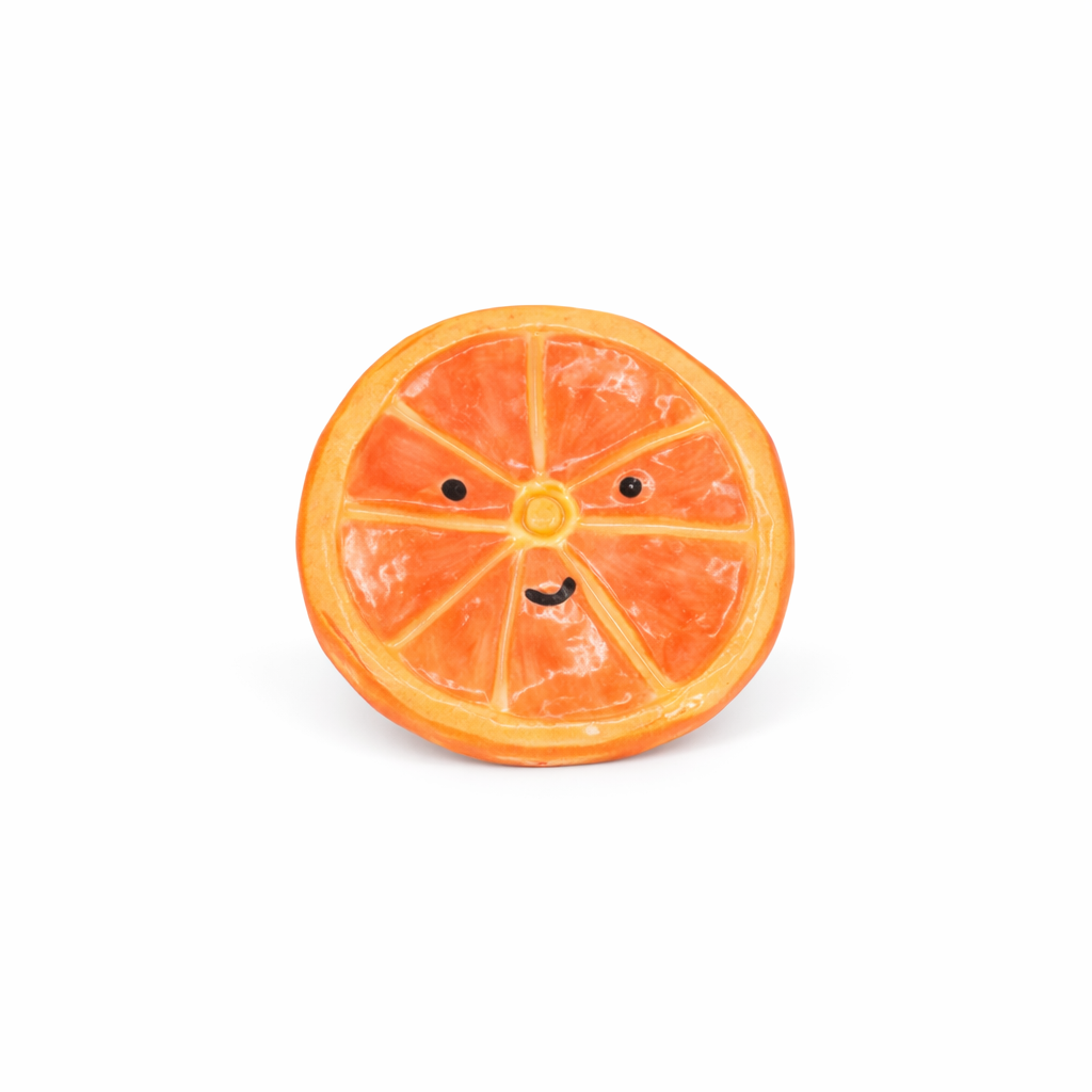 Imán Naranja – Cerámica Artesanal | Taller Zarzamora x Frutiferia