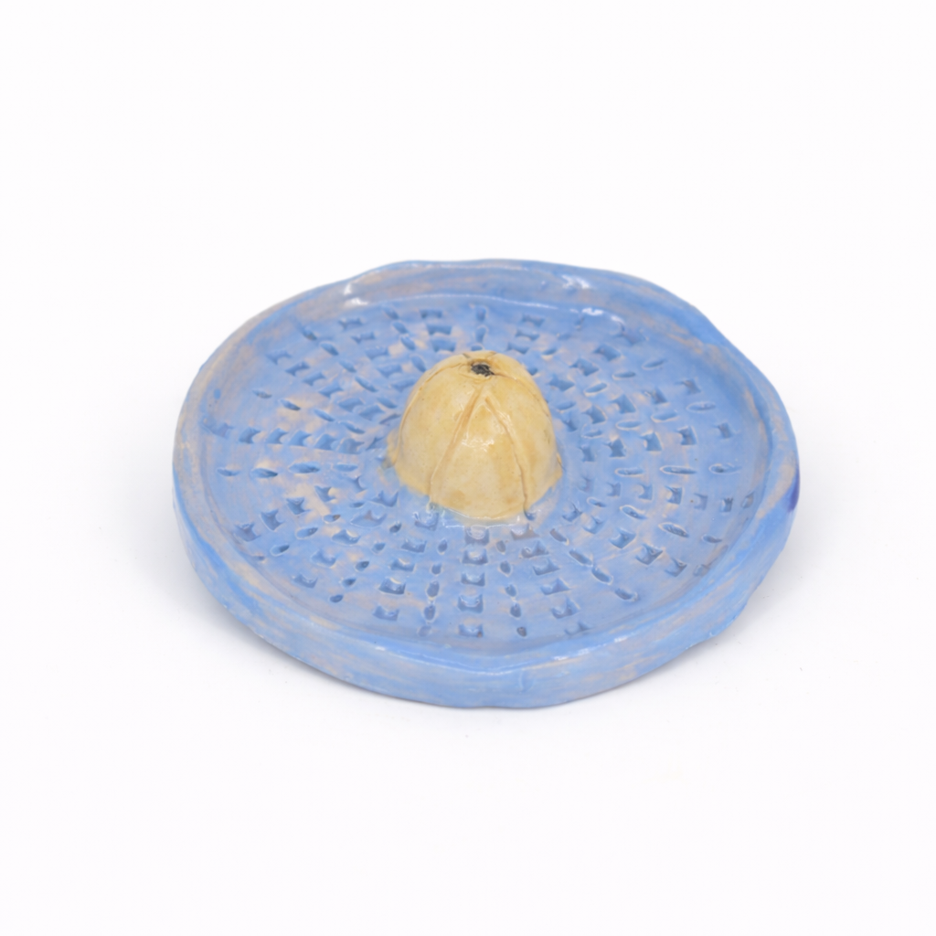 Plato Rallador Azul – Cerámica Artesanal | Taller Zarzamora x Frutiferia